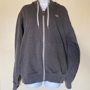 Champion Eco Authentic Men's Dark Gray Zip Up Hoodie Size Medium